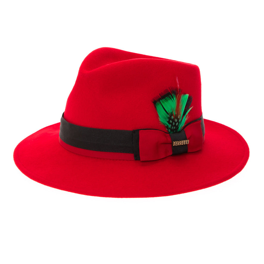 Australian Wool Red Grayson Fedora Hat