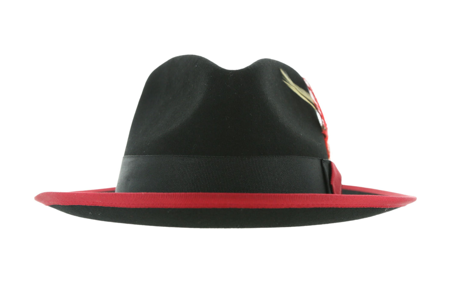 Australian Wool Black and Red Trilby Fedora Hat
