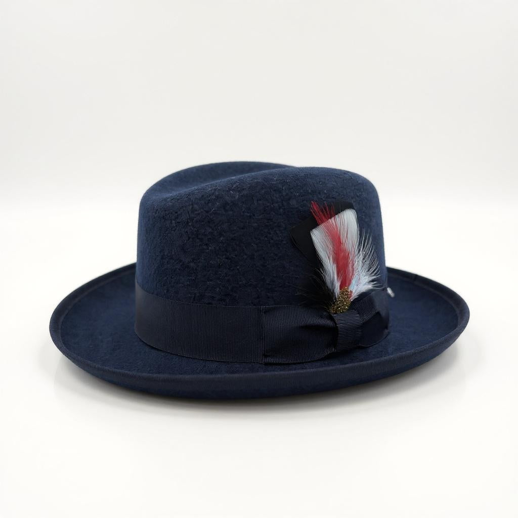 Australian Premium Wool Navy Godfather Hat