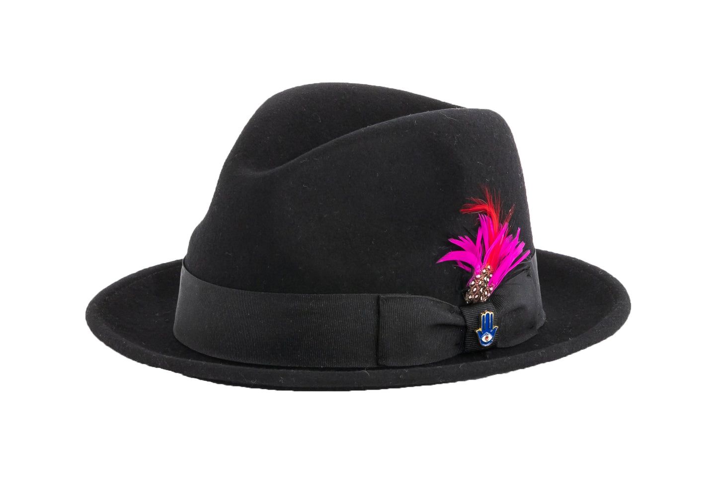 Australian Premium Wool Black Brooks Fedora Hat