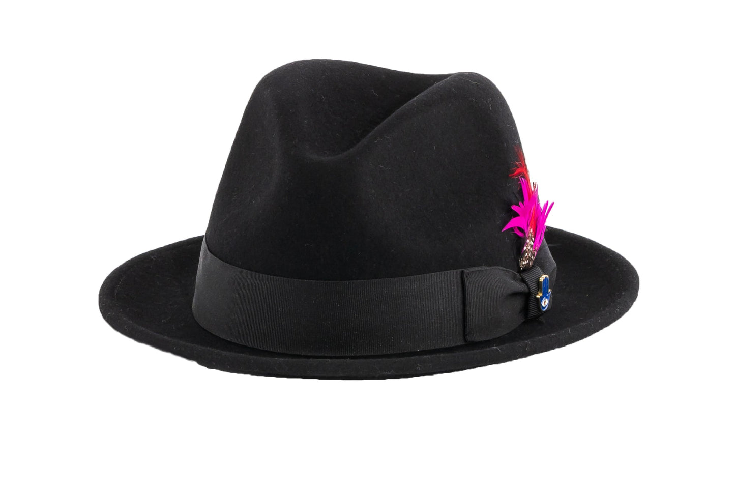 Australian Premium Wool Black Brooks Fedora Hat