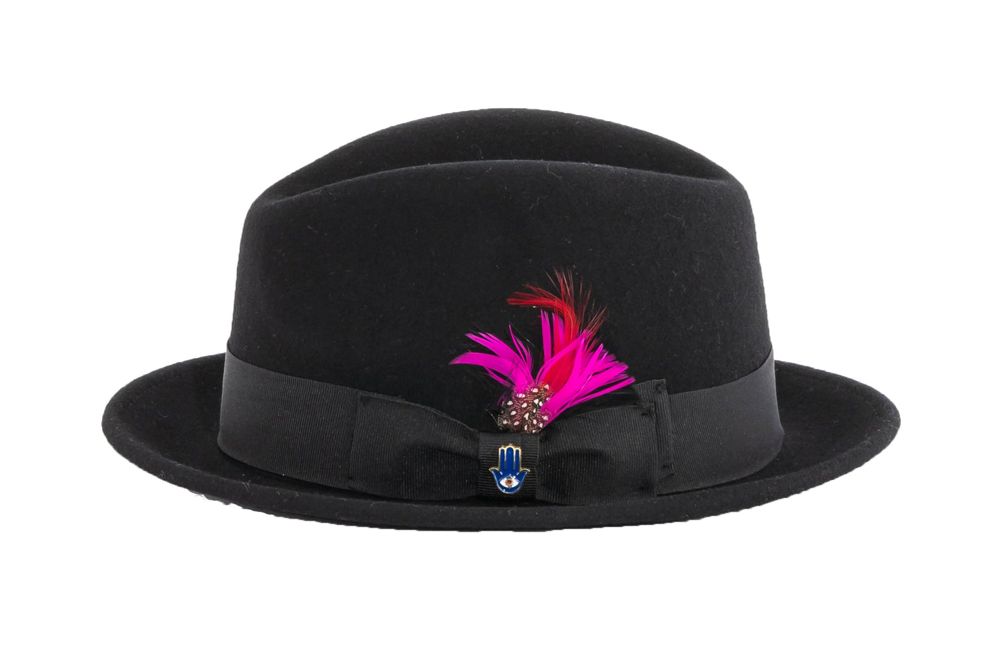 Australian Premium Wool Black Brooks Fedora Hat