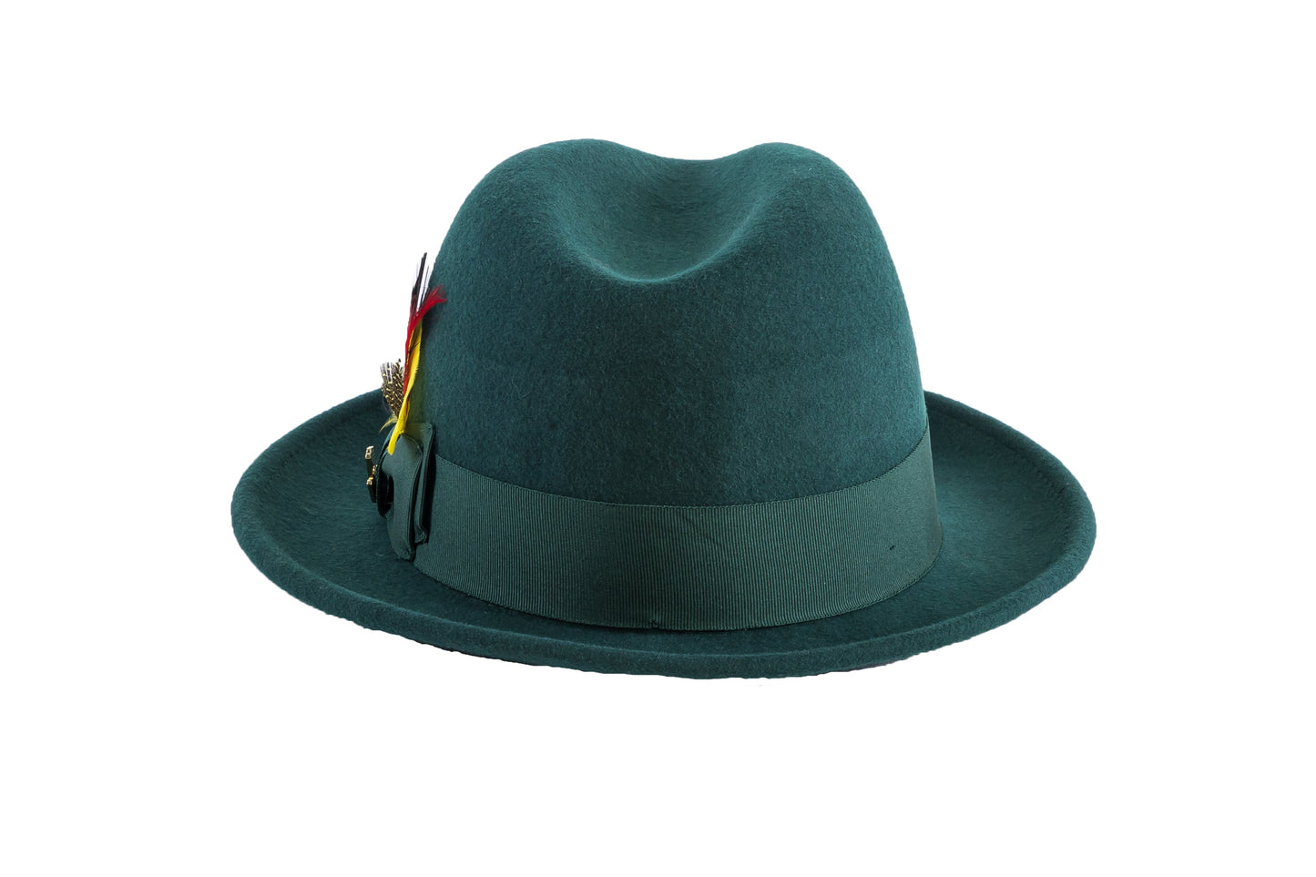 Australian Premium Wool Hunter Green Brooks Fedora Hat
