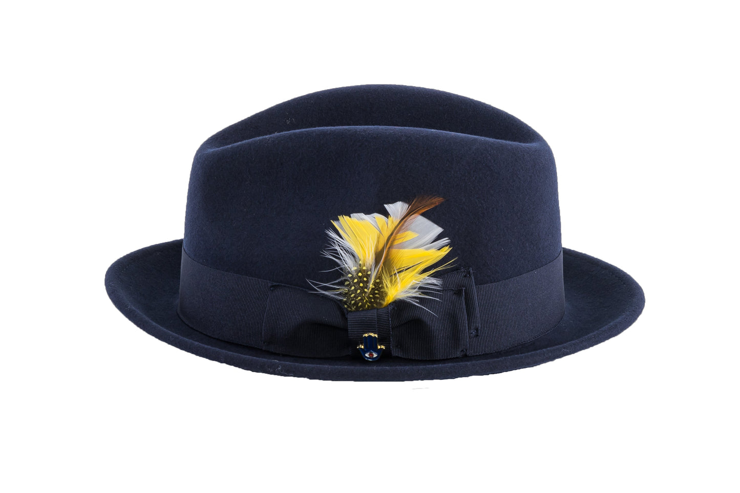 Australian Premium Wool Navy Brooks Fedora Hat