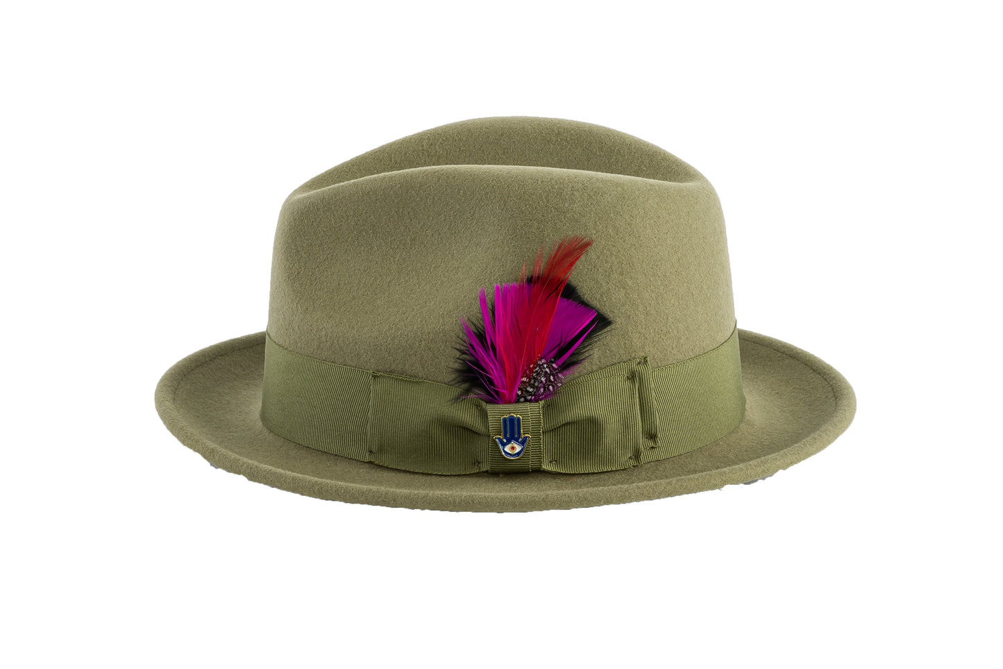 Australian Premium Wool Olive Green Brooks Fedora Hat