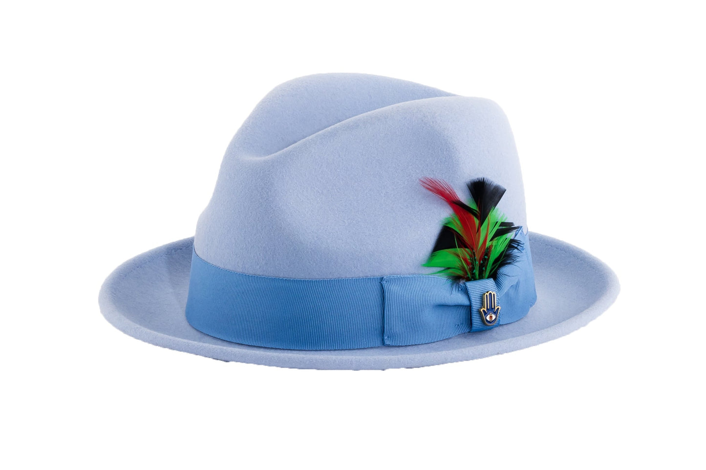 Australian Premium Wool Sky Blue Brooks Fedora Hat