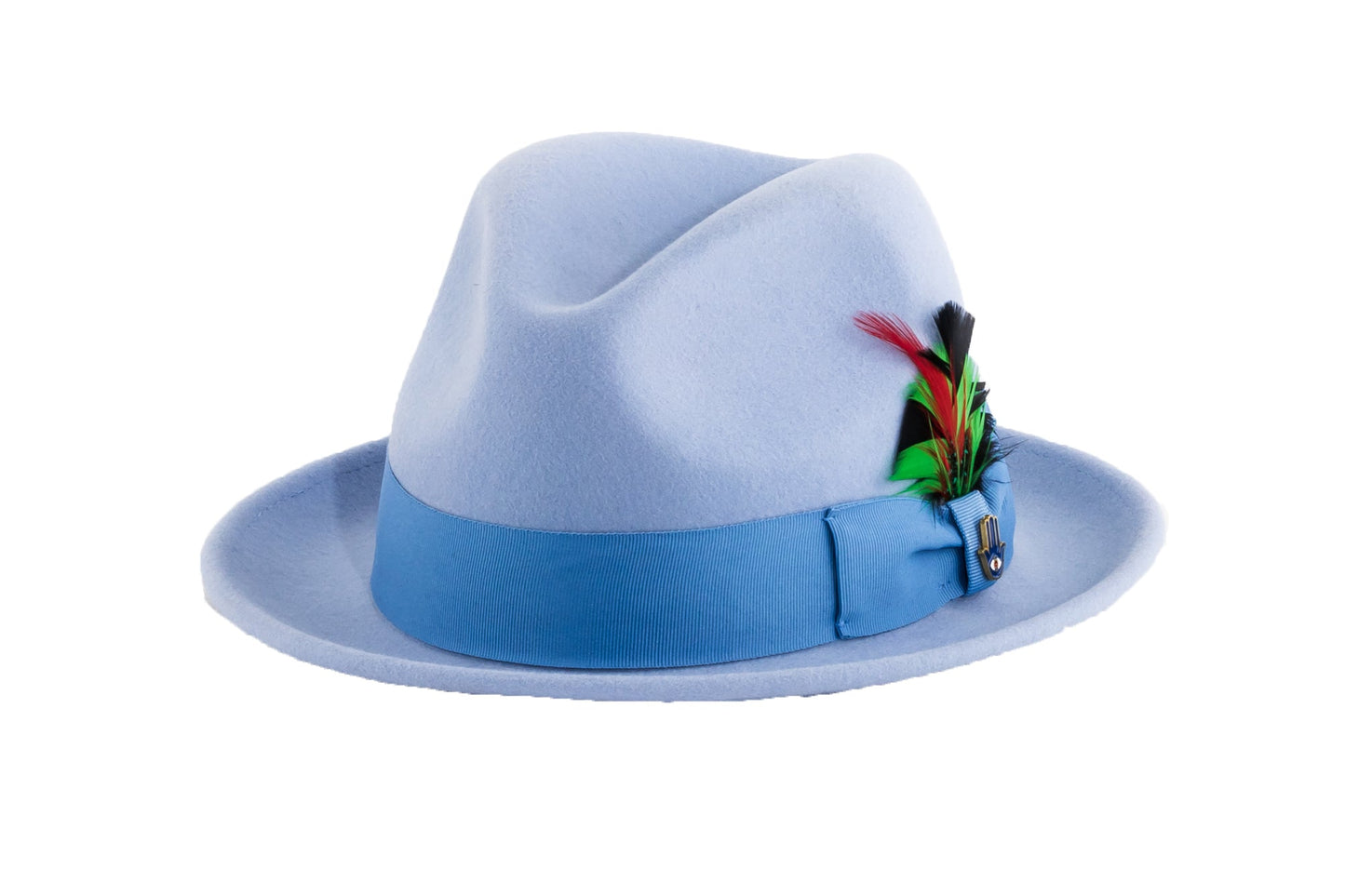 Australian Premium Wool Sky Blue Brooks Fedora Hat