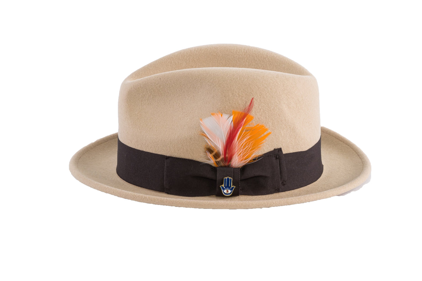 Australian Premium Wool Tan and Brown Brooks Fedora Hat