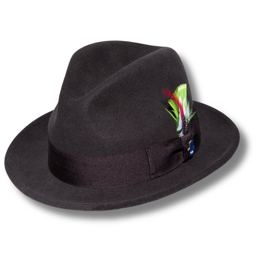 Australian Premium Wool Brown Brooks Fedora Hat