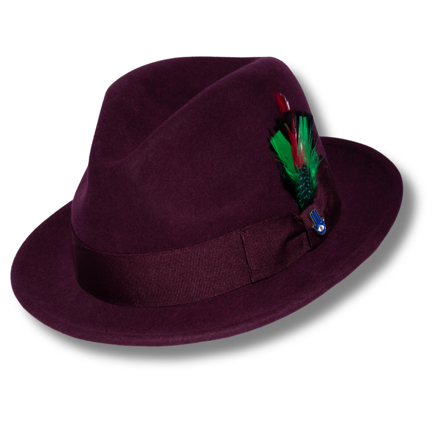 Australian Premium Wool Burgundy Brooks Fedora Hat