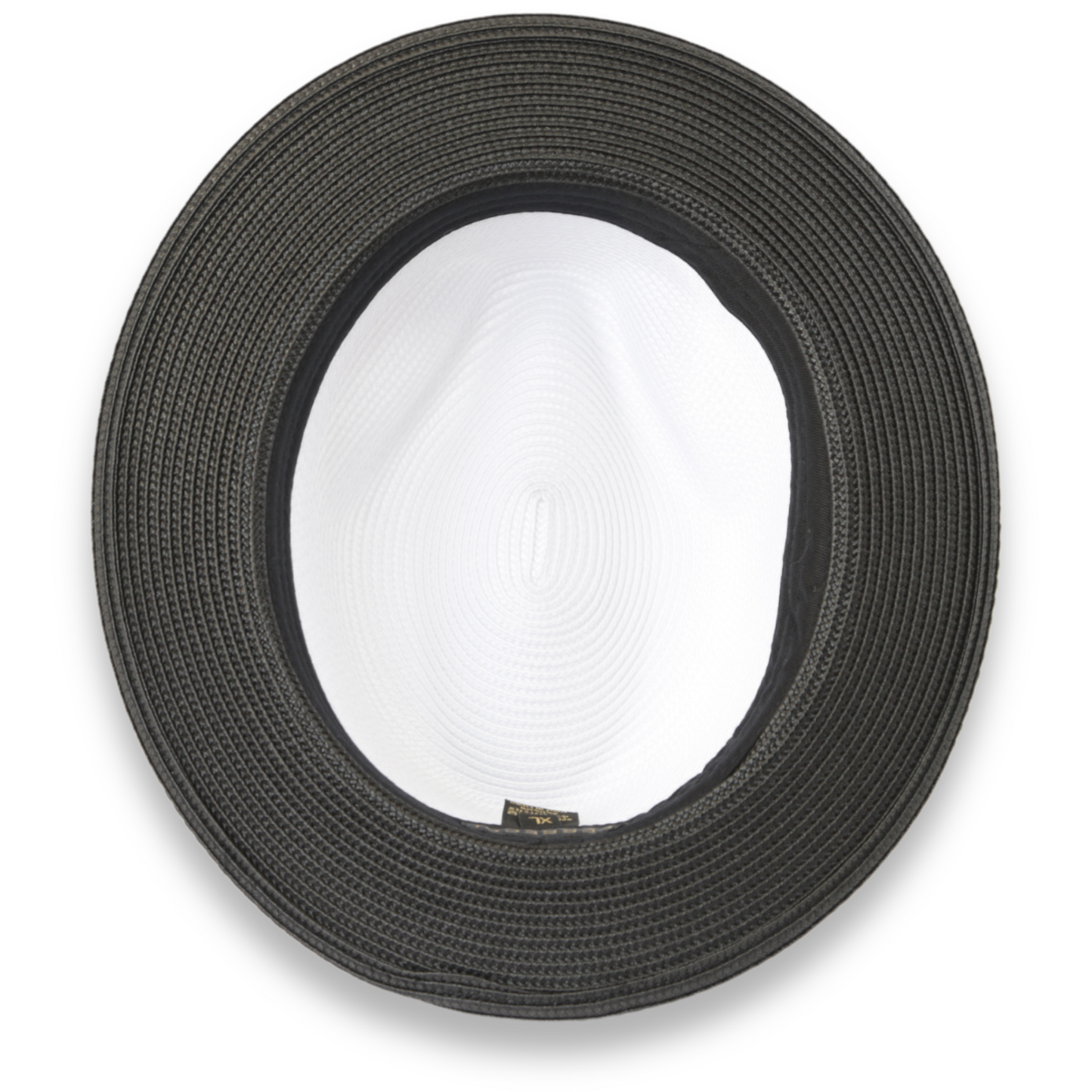 Habana Crushable Straw Hat Fedora in Two Tone Black-White