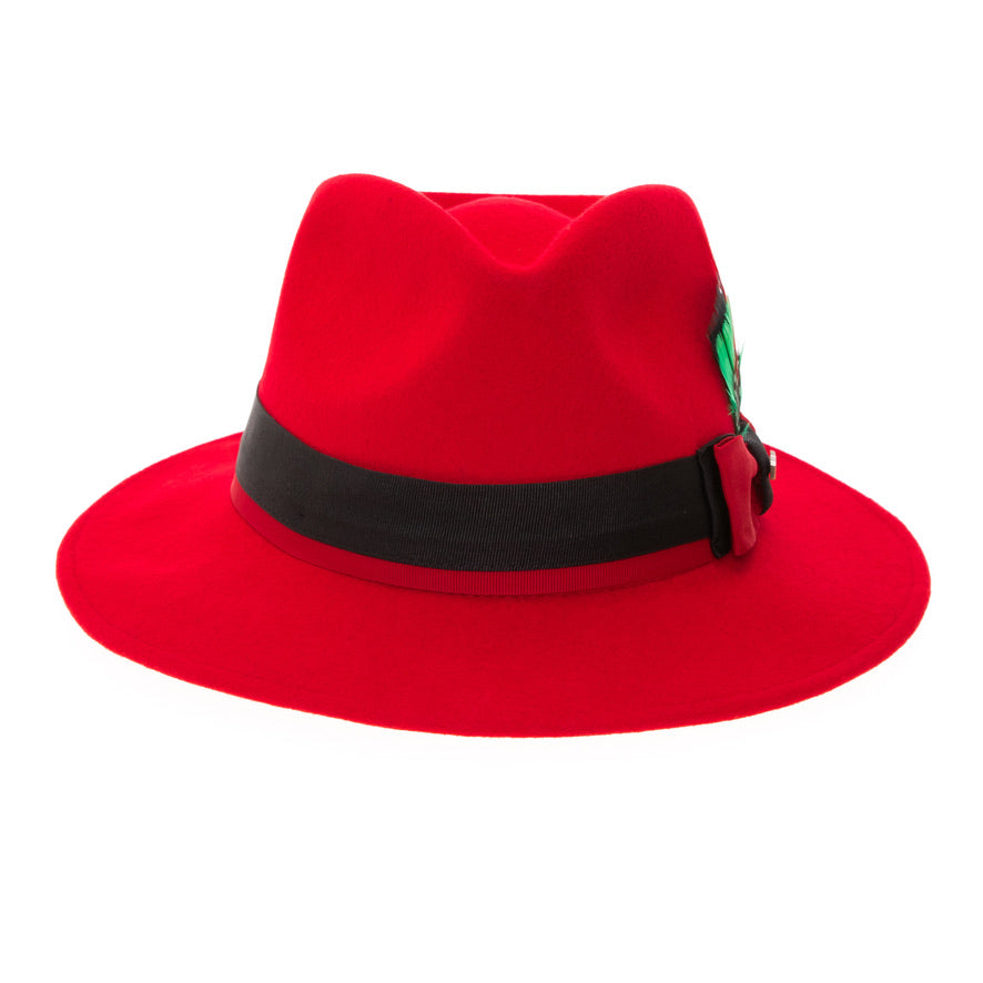Australian Wool Red Grayson Fedora Hat