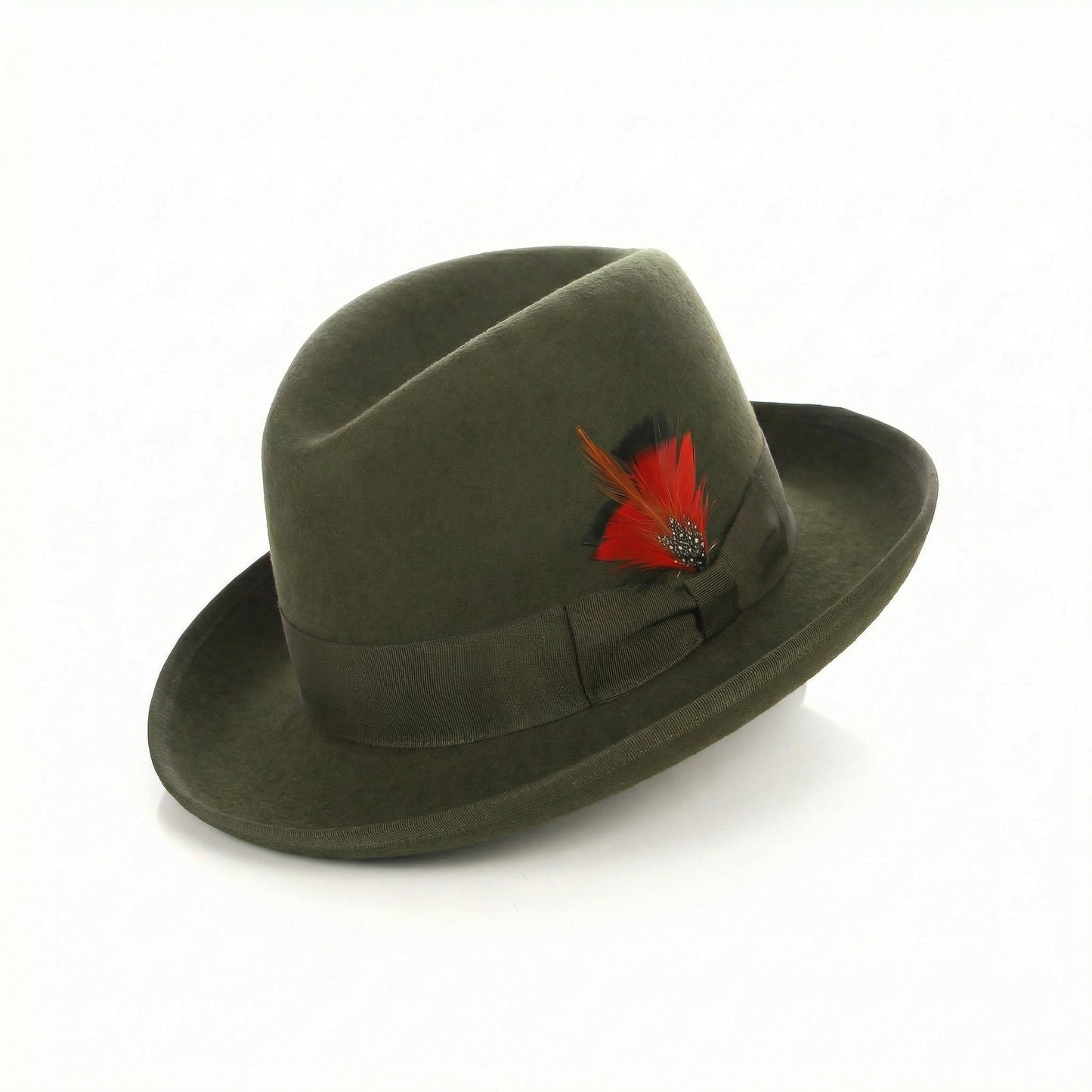 Australian Premium Wool Olive Green Godfather Hat