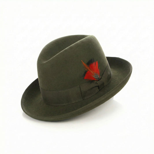 Australian Premium Wool Olive Green Godfather Hat