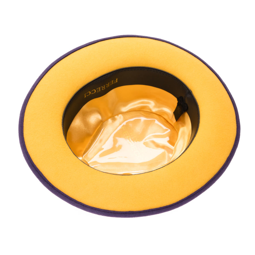 Australian Wool Purple and Gold Grayson Fedora Hat