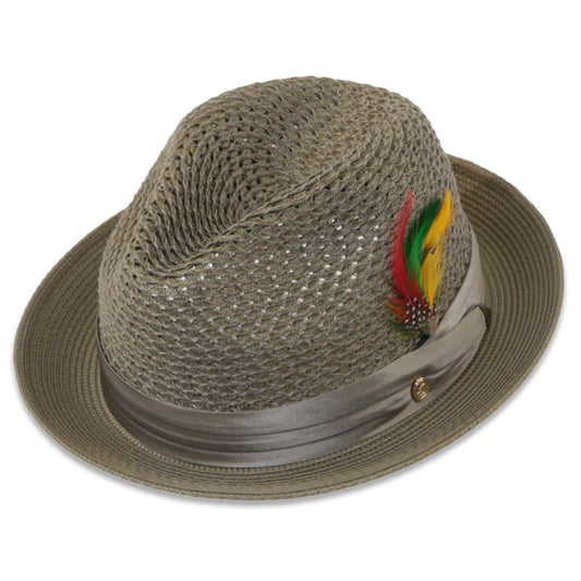 Panama Crushable Straw Hat Fedora in Olive
