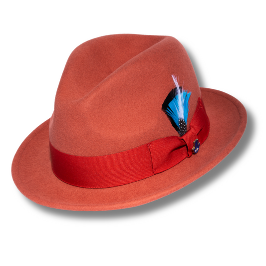 Australian Premium Wool Rust Brooks Fedora Hat