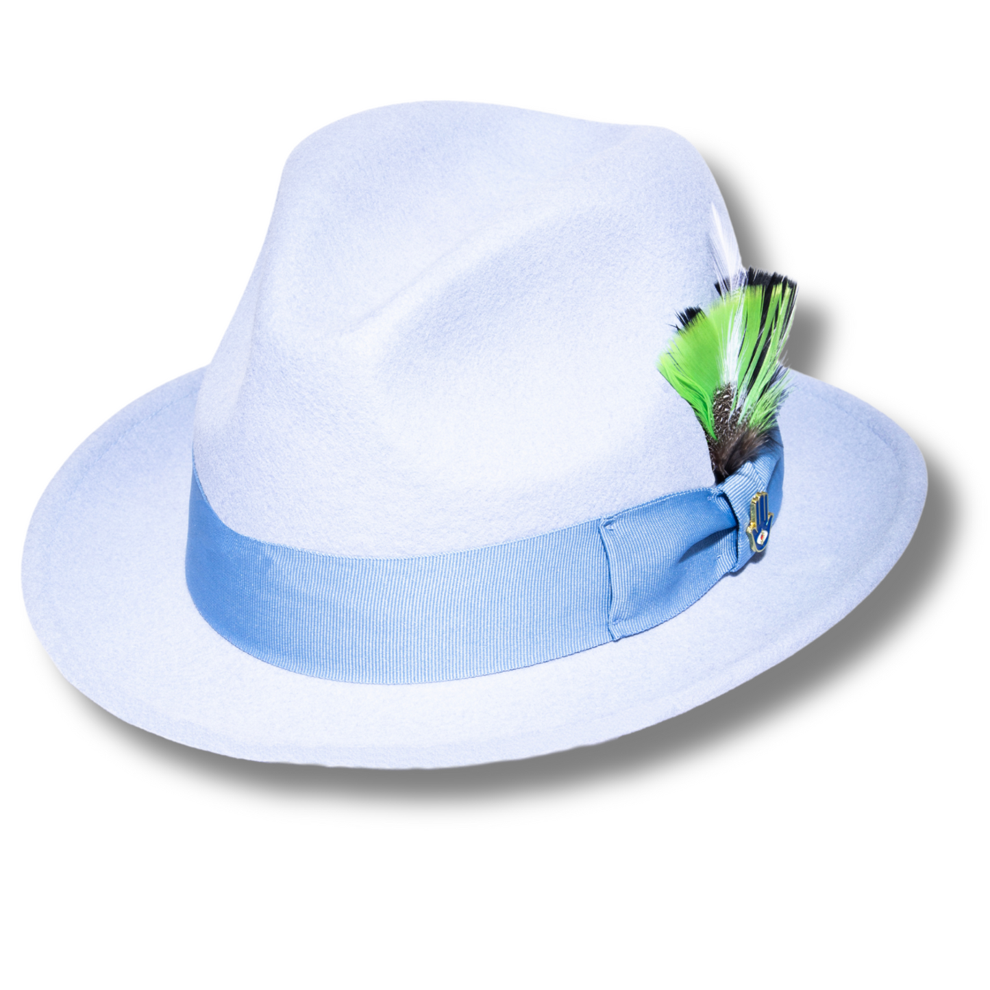 Australian Premium Wool Sky Blue Brooks Fedora Hat
