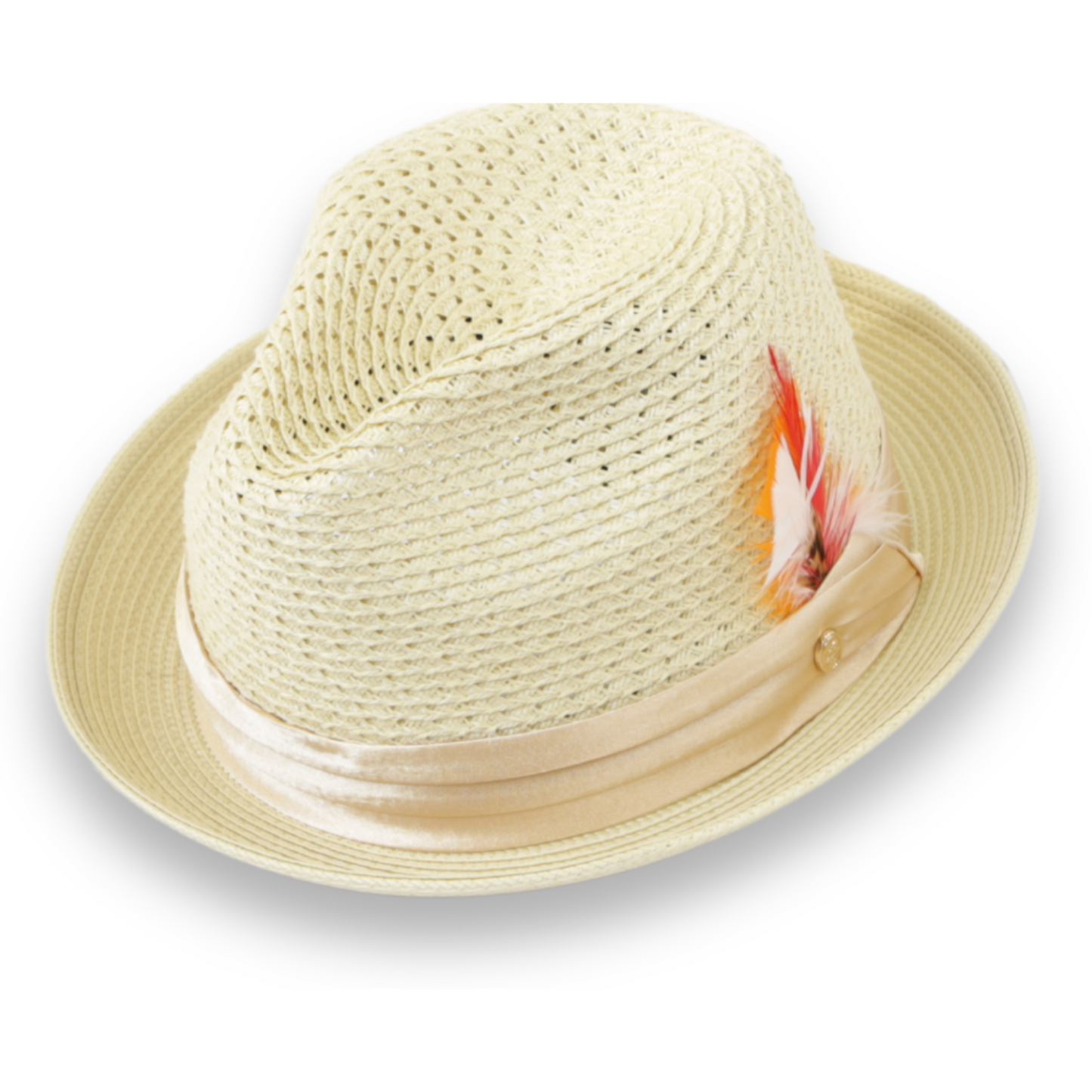 Panama Crushable Straw Hat Fedora in Tan