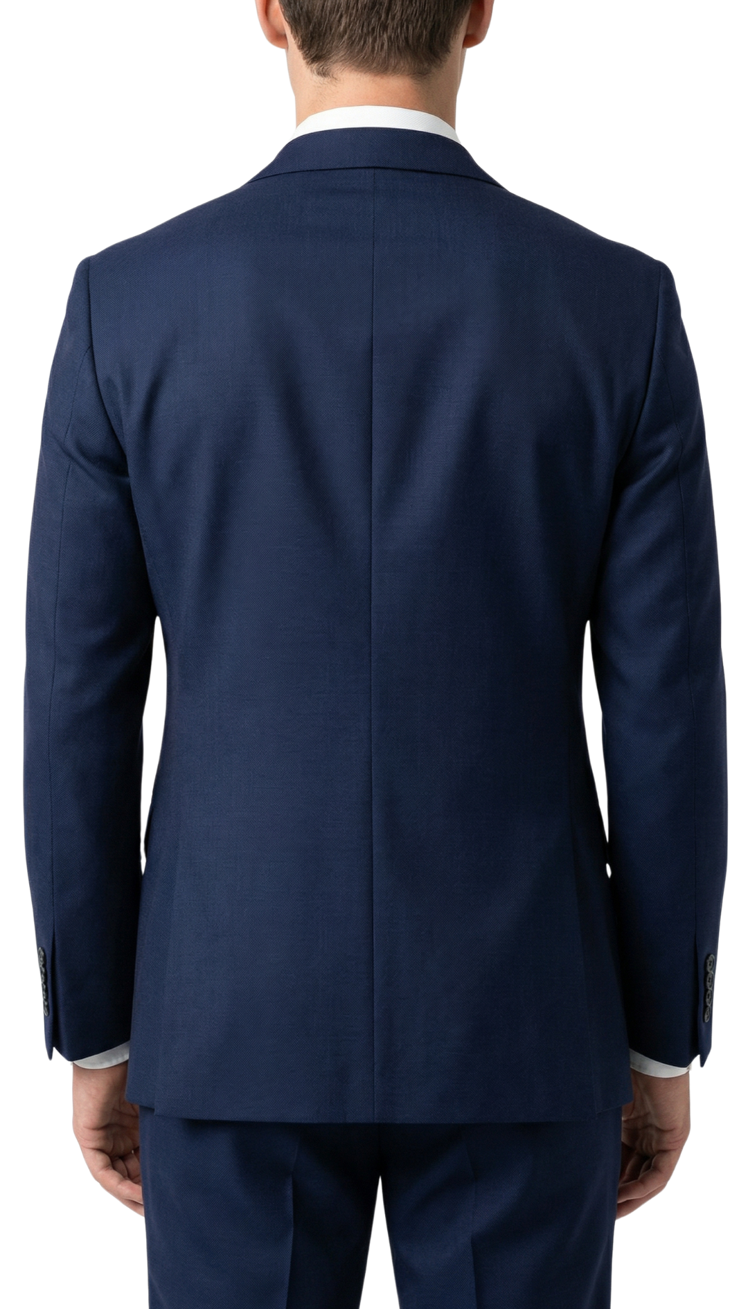 TESSUTO MEN'S NAVY SLIM FIT 3-PIECE SUIT | NOTCH LAPEL & PICK STITCHING