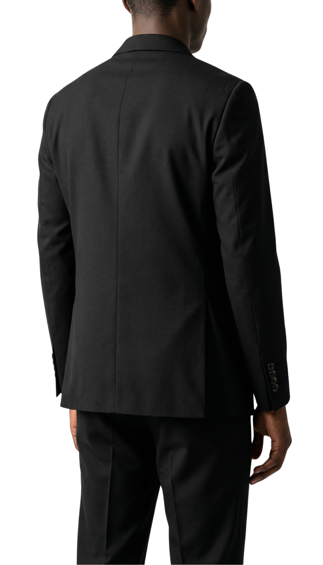 TESSUTO MEN'S BLACK SLIM FIT 3-PIECE SUIT | NOTCH LAPEL & PICK STITCHING