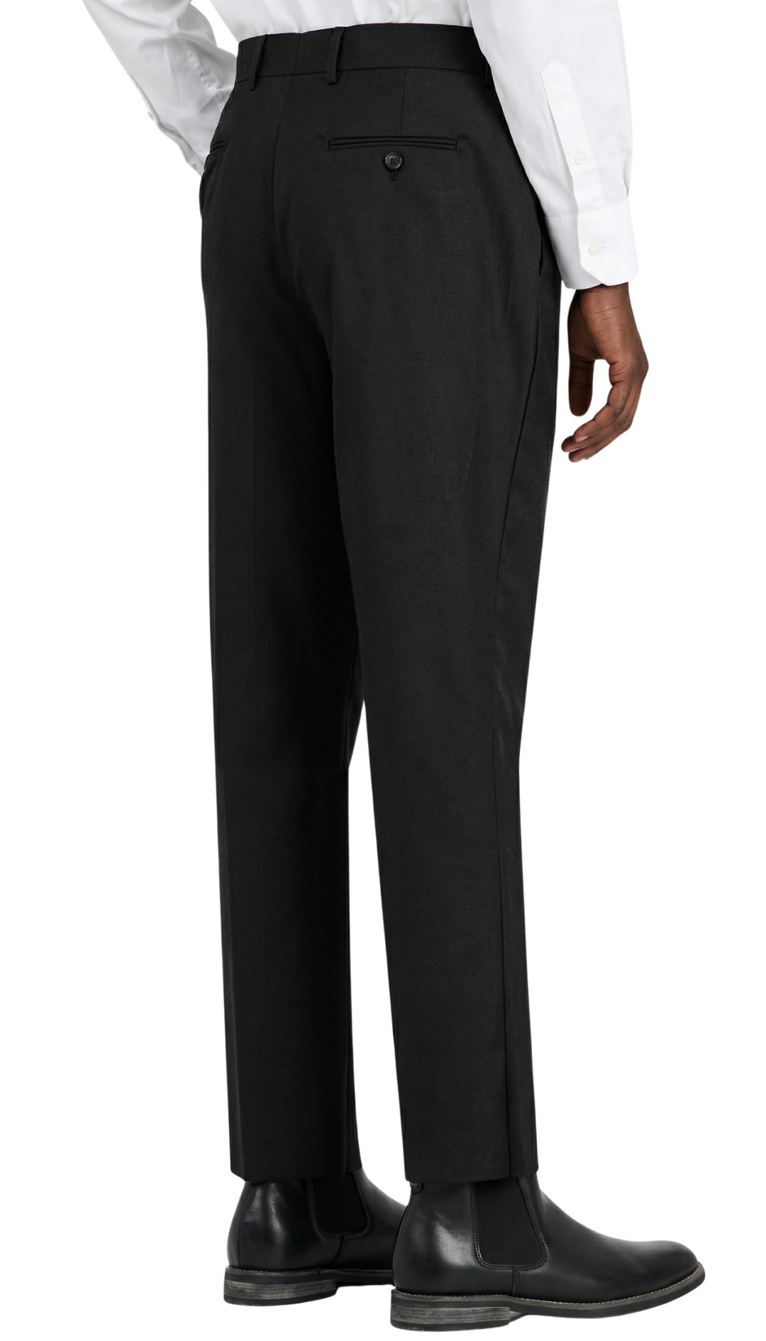 TESSUTO MEN'S BLACK SLIM FIT 3-PIECE SUIT | NOTCH LAPEL & PICK STITCHING