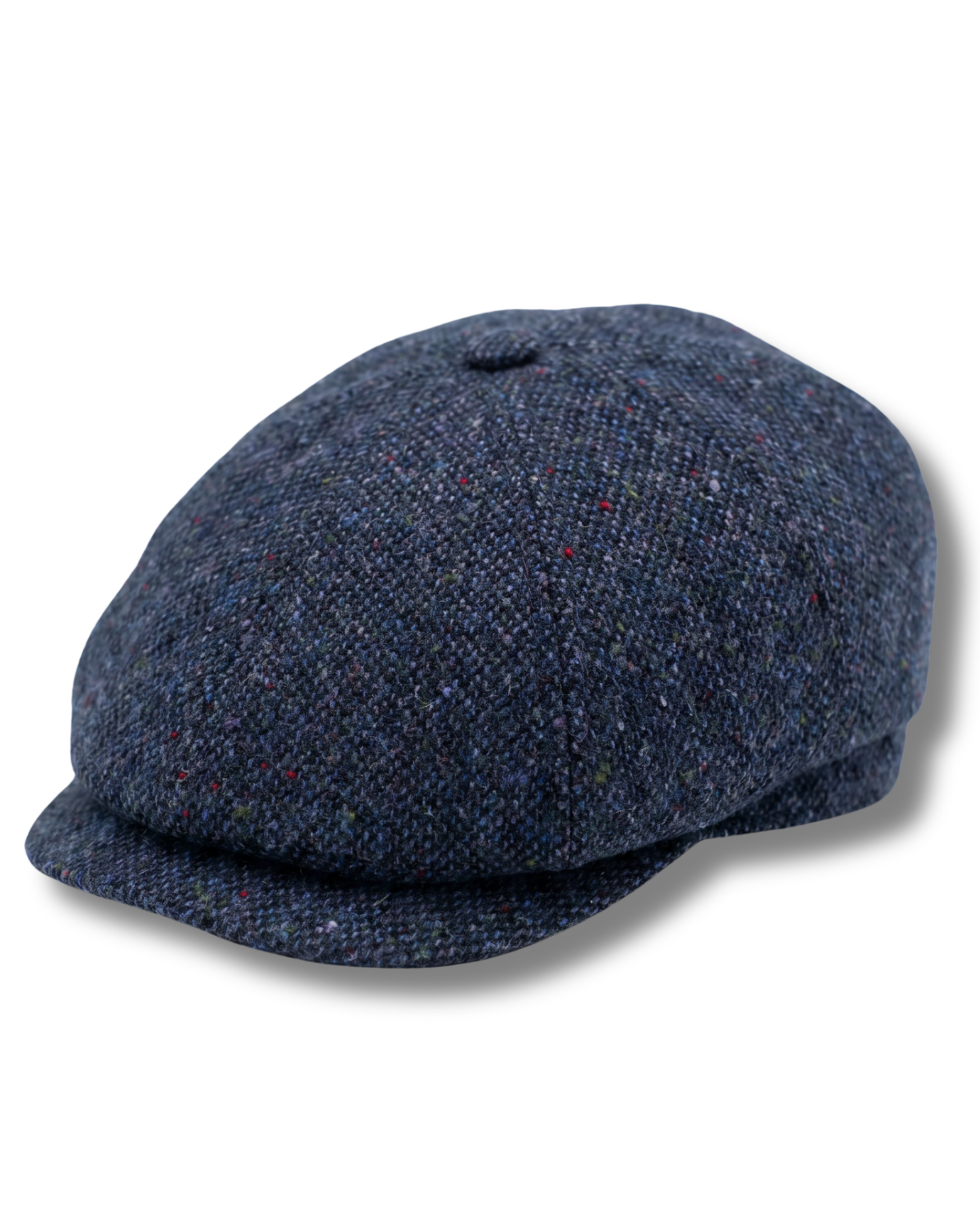 Premium Tweed Navy Newsboy Cap