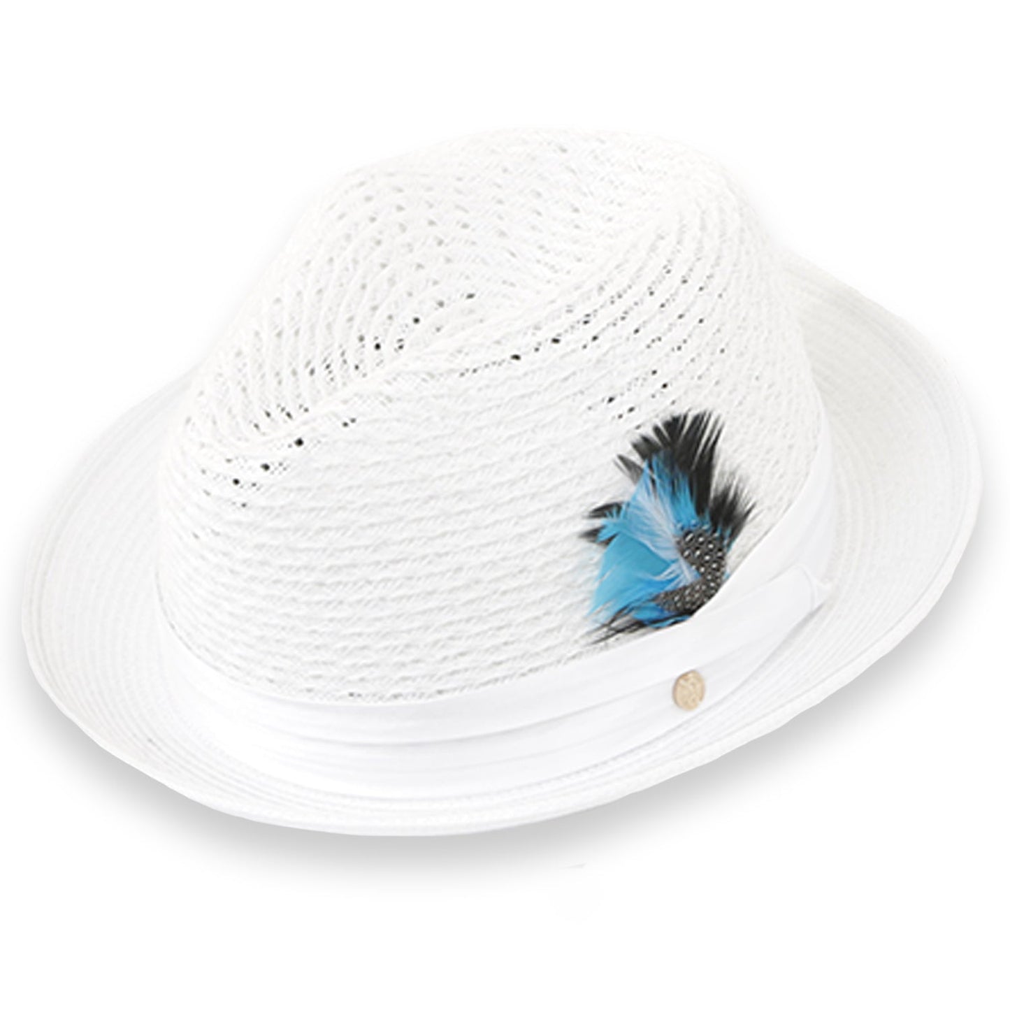Panama Crushable Straw Hat Fedora in White