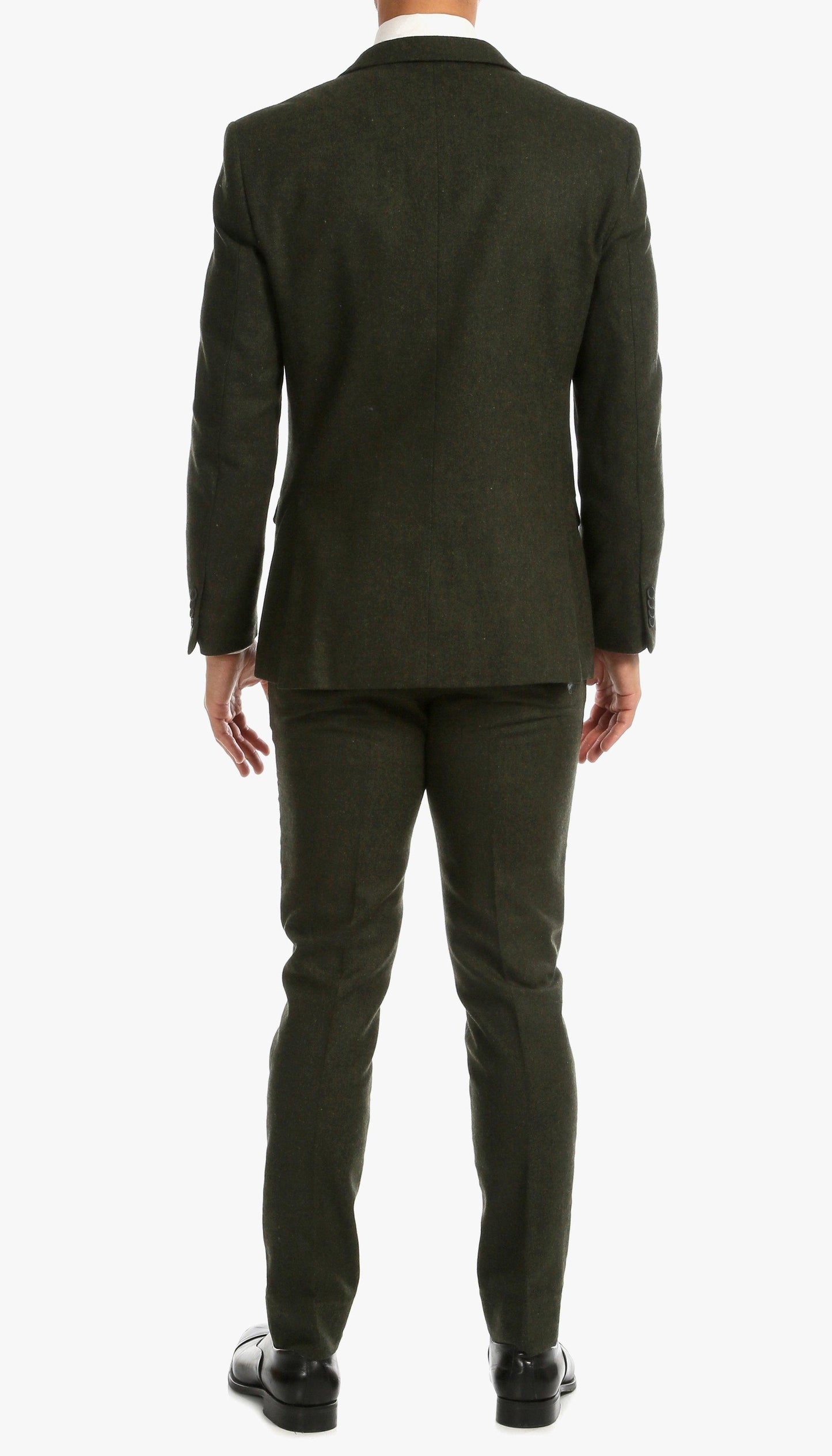 Bradford Hunter Green Slim Fit 3 Piece Tweed Suit - Ferrecci USA 